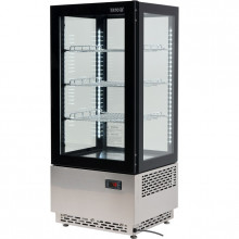 Vitrină frigorifică, temp. 0 + 12°C, 430x390x980 mm, capacitatea 78 L, lumini LED, negru